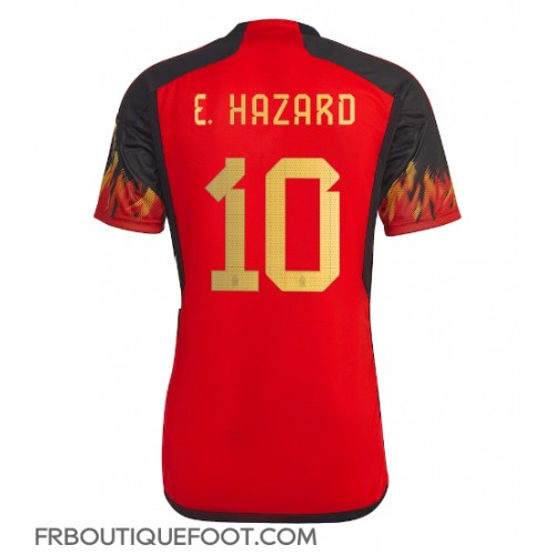 Maillot de foot Belgique Eden Hazard #10 Domicile vêtements Monde 2022 Manches Courtes